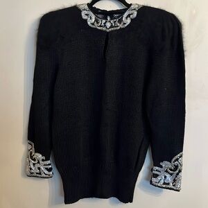 Della Knit VINTAGE sweater Women's Size M wool angora